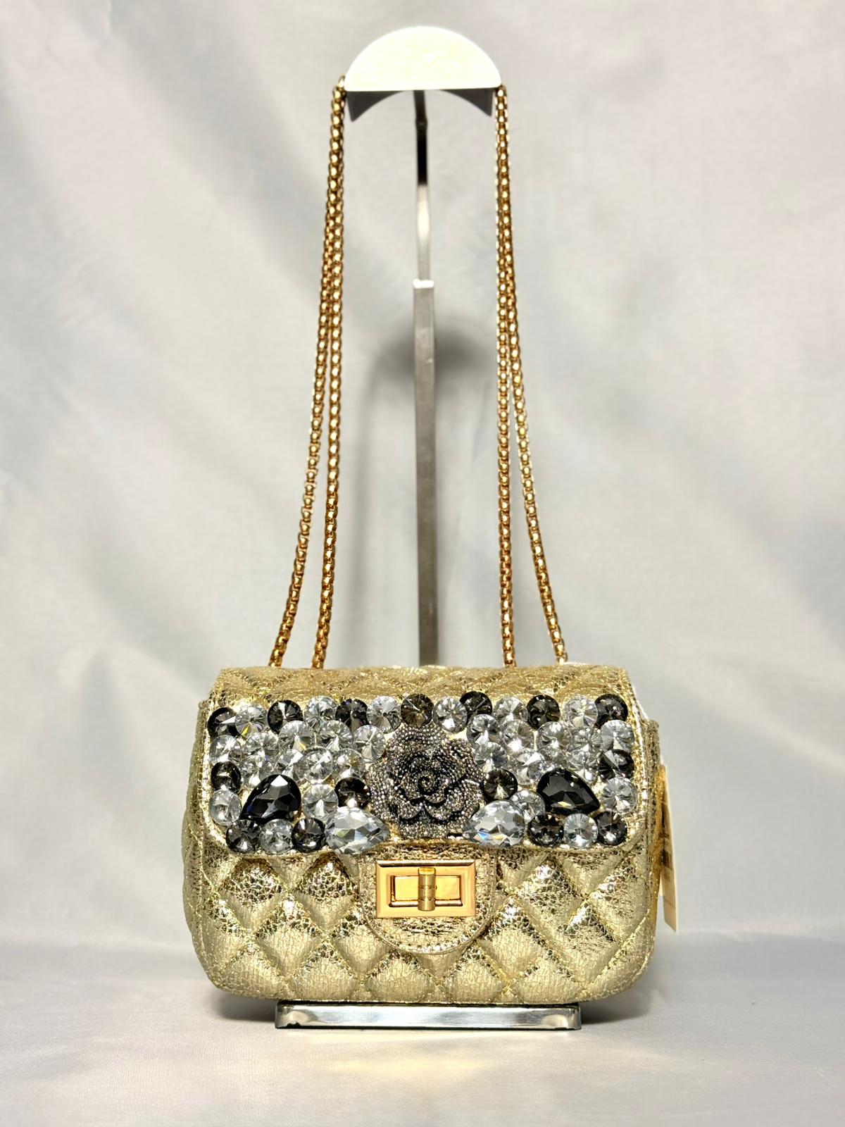 Ithal Gül Detaylı Taşlı Çanta