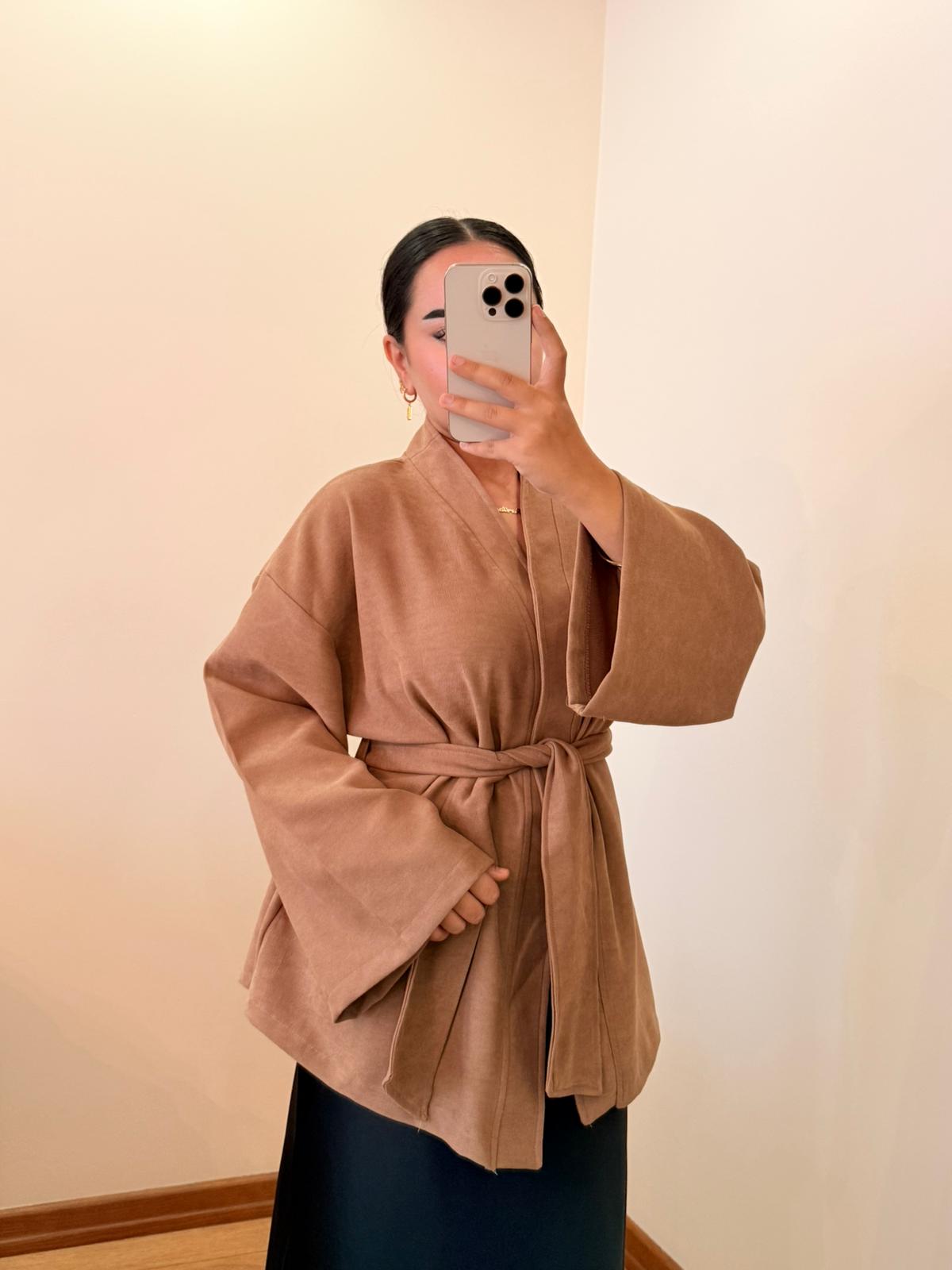 Soft Süet/Kadife Dokulu Kimano