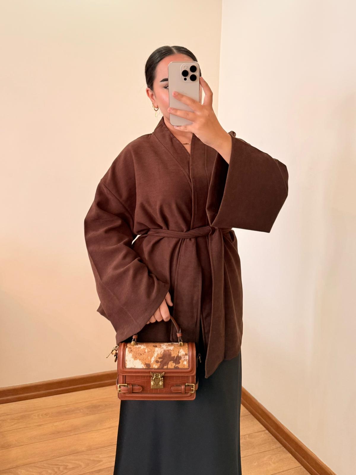 Soft Süet/Kadife Dokulu Kimano