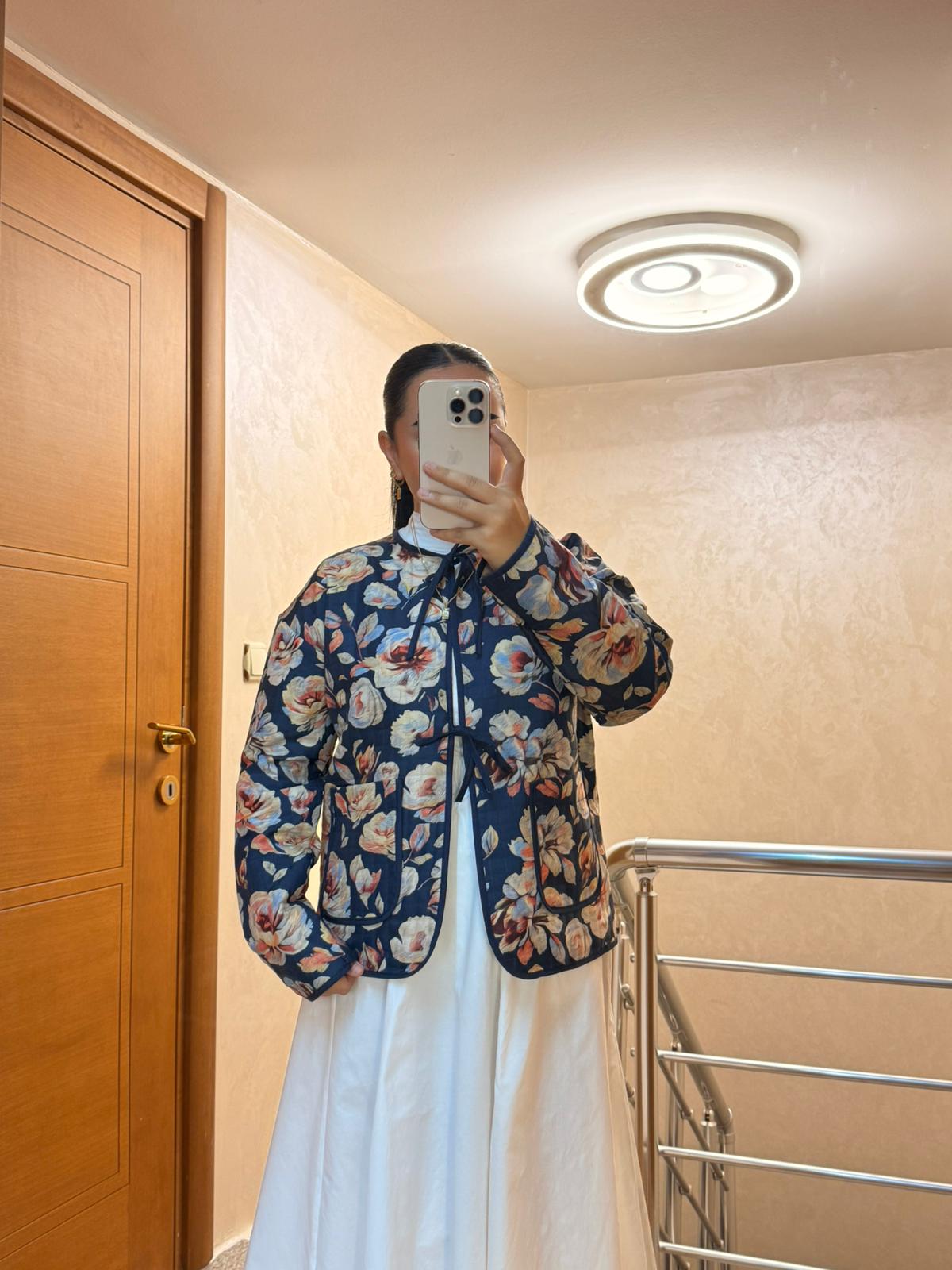 Kapitone Ceket Lacivert