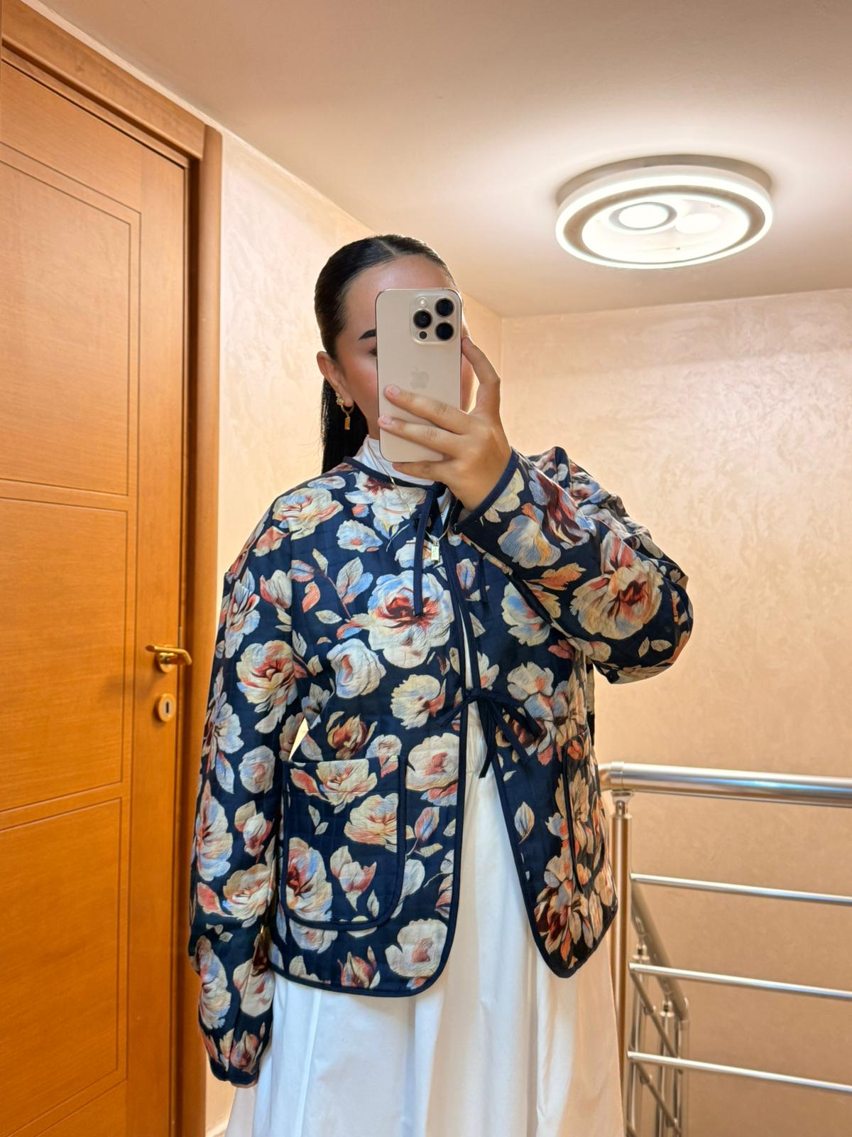 Kapitone Ceket Lacivert