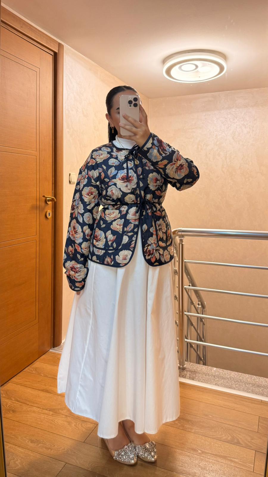 Kapitone Ceket Lacivert