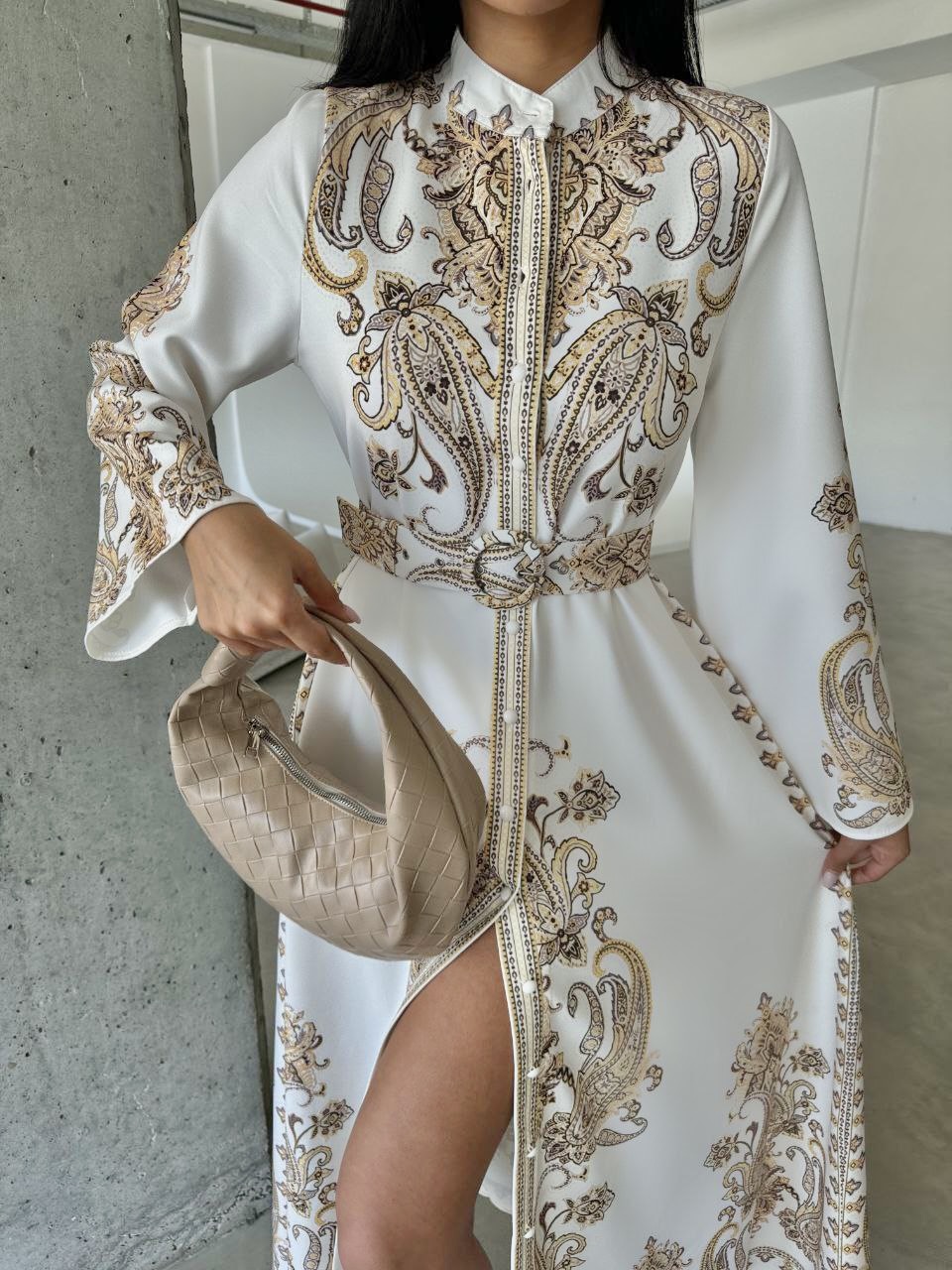 İthal Babel Elbise Beyaz