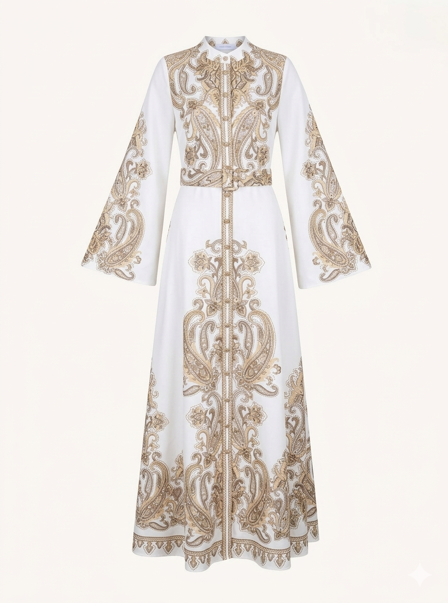 İthal Babel Elbise Beyaz