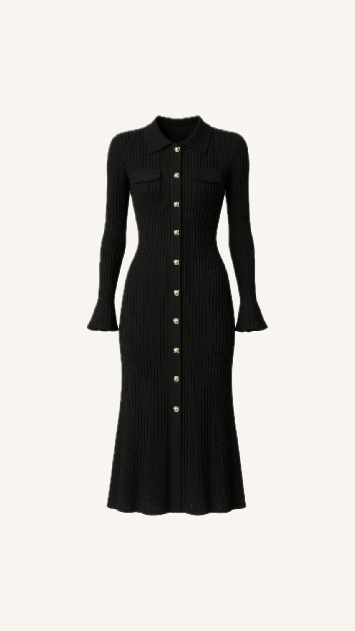 Noir Premium Triko Elbise Siyah