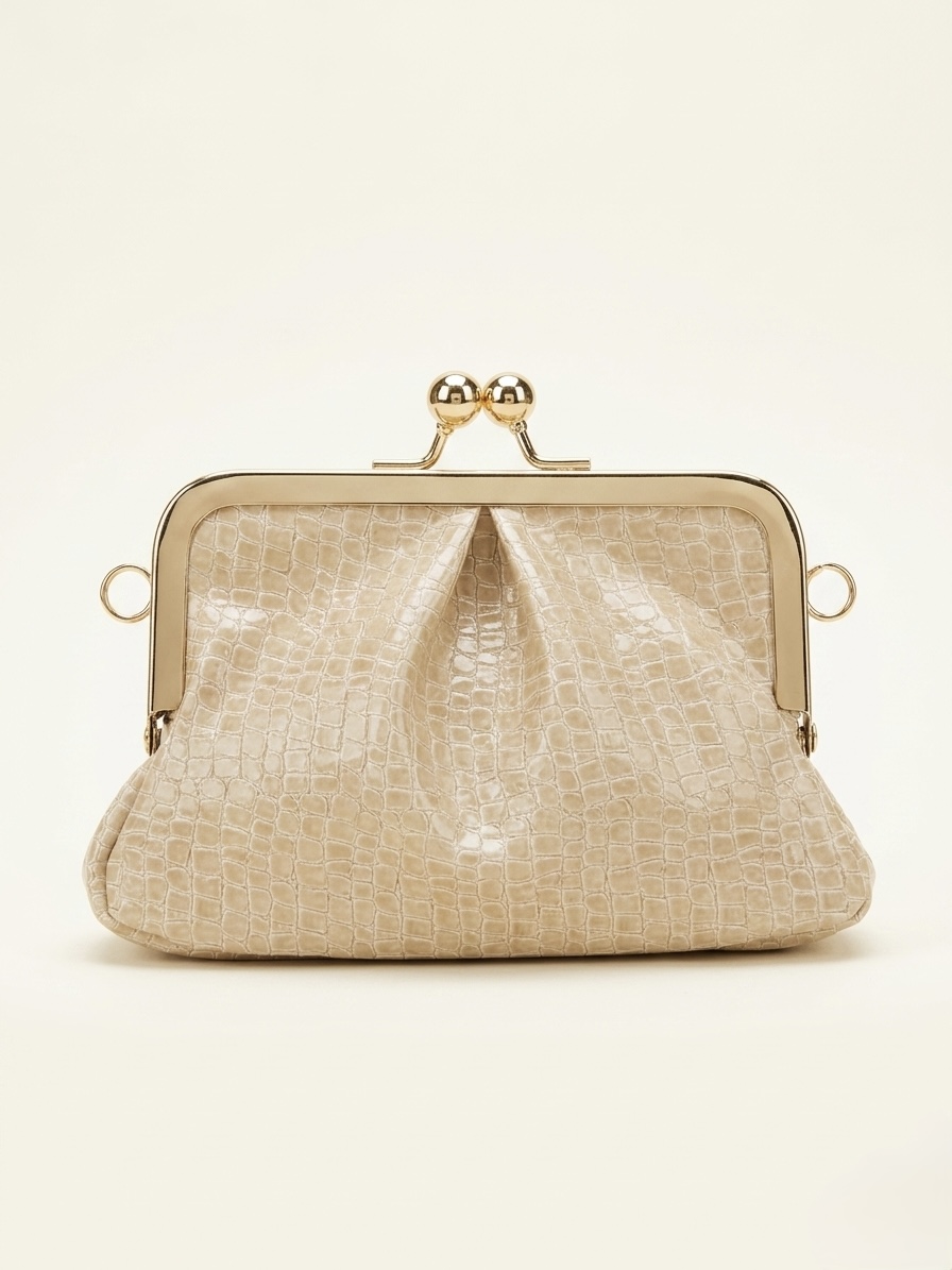 Vintage Frame Bag Kroko Bej